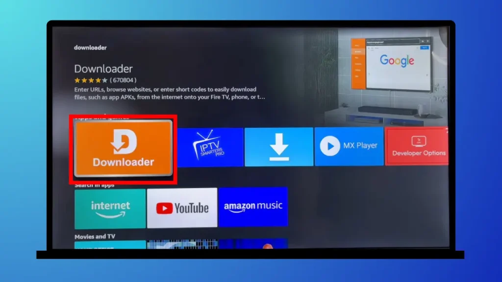 step 3 of installing downloaders app for watching IPTV on Firestick