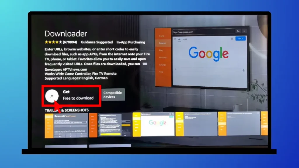 step 4 of installing downloaders app for IPTV Smarters installation on Firestick