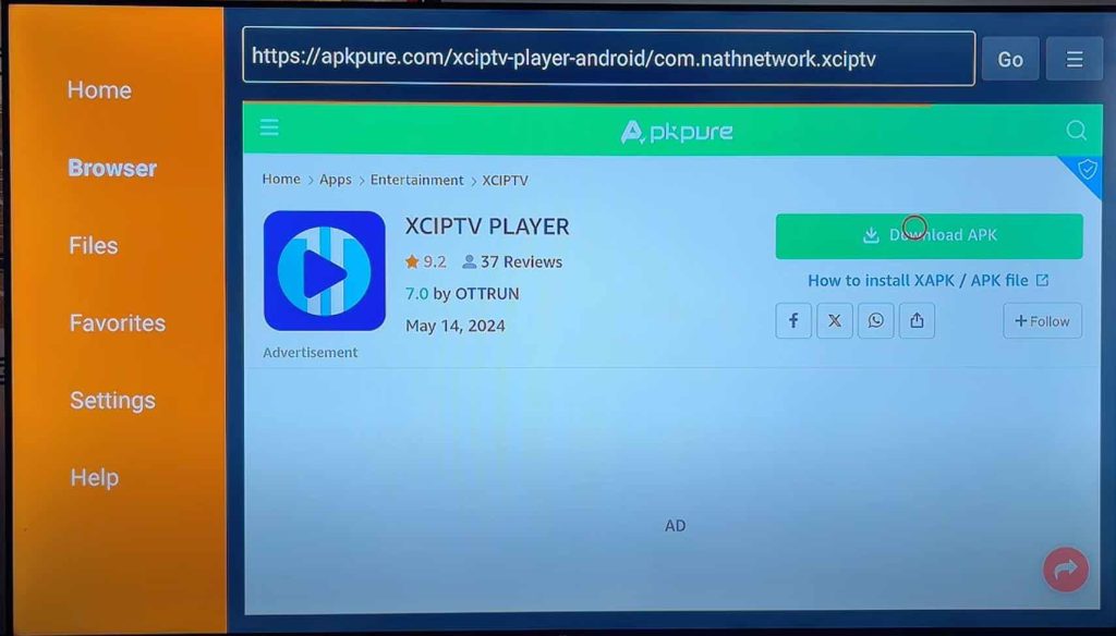 how to install XCIPTV Player